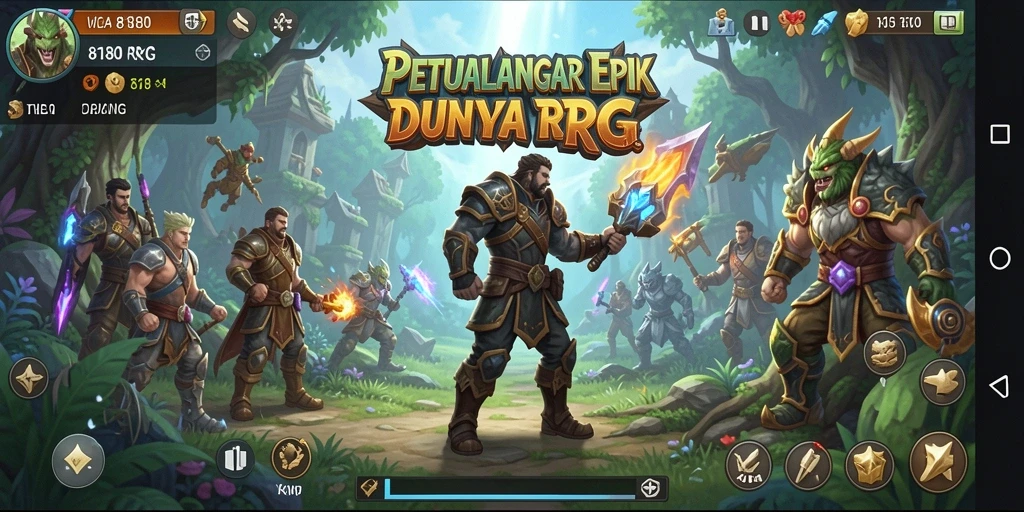 Tampilan gameplay RPG yang mendebarkan dan penuh aksi.