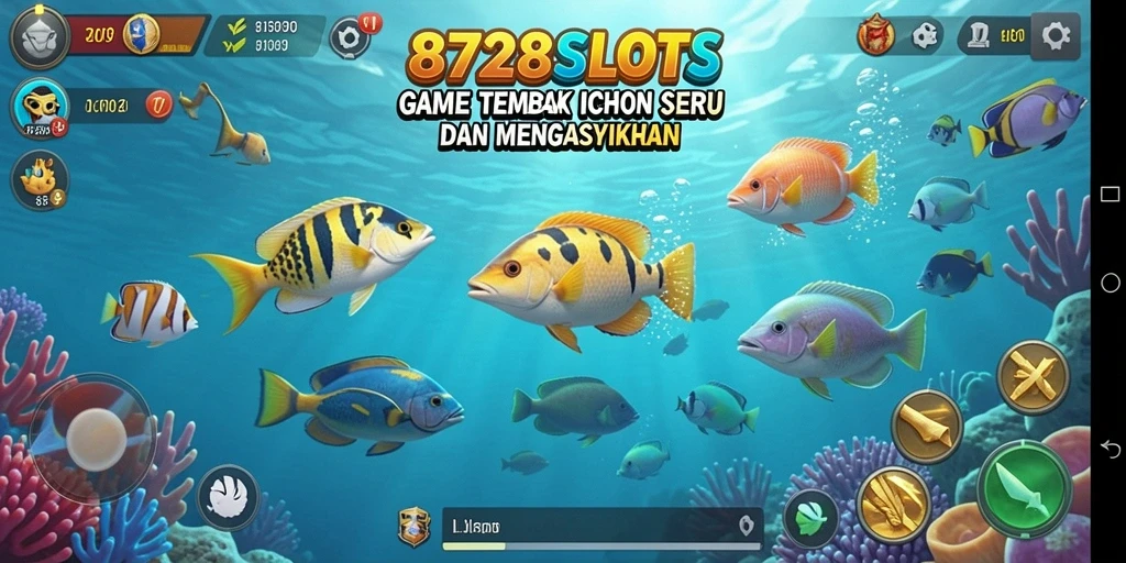 Tampilan gameplay seru dari 8728SLOTS dalam aksi tembak ikan.