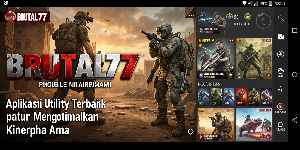 Tampilan utama BRUTAL77 yang memudahkan pengguna mengakses fitur Utility.