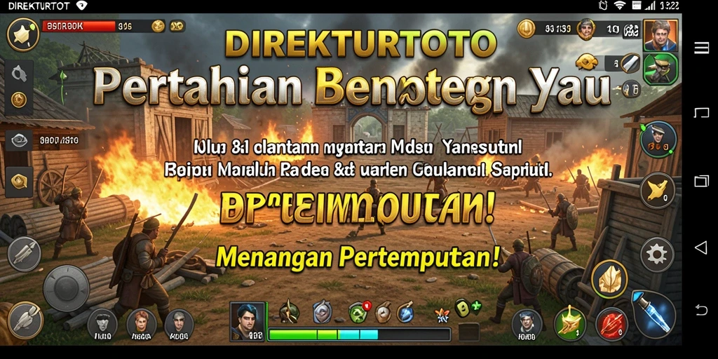 Screenshot gameplay DIREKTURTOTO menunjukkan strategi bertahan yang menegangkan.