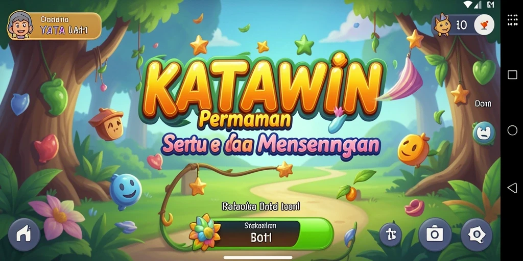 Tangkapan layar gameplay KATAWIN menampilkan suasana permainannya yang seru dan interaktif.