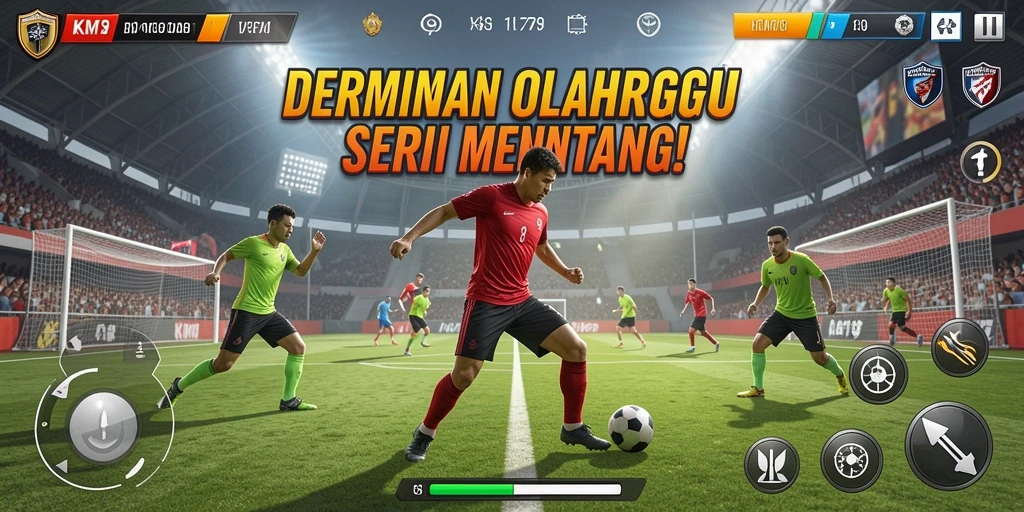 Screenshot gameplay KM789 menampilkan aksi olahraga yang mendebarkan.
