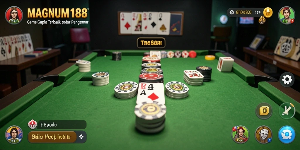 Tampilan gameplay seru dan interaktif dalam game Gaple.