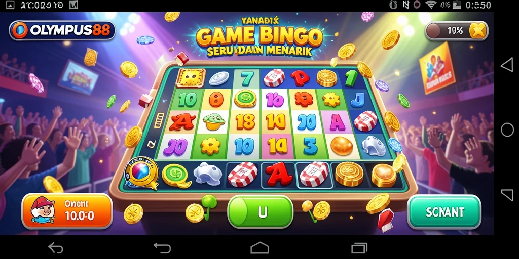 Screenshot OLYMPUS88 menampilkan gameplay Bingo yang menarik dan interaktif.