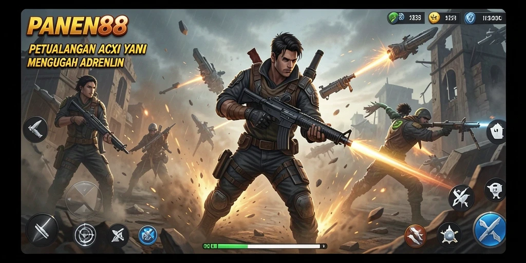 Tampilan gameplay PANEN88 yang mendebarkan dan penuh aksi.