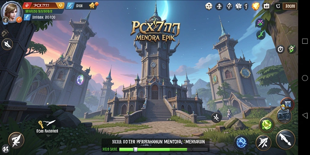 Screenshot gameplay PCX777 menampilkan aksi menara pertahanan yang mendebarkan.
