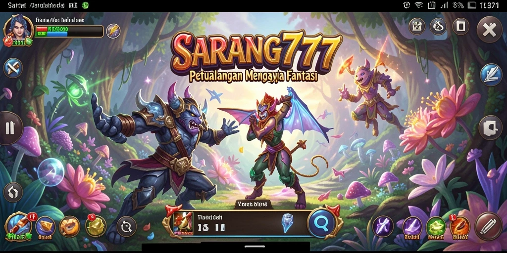 Screenshot utama SARANG777 menampilkan gameplay seru dalam dunia petualangan yang menantang.