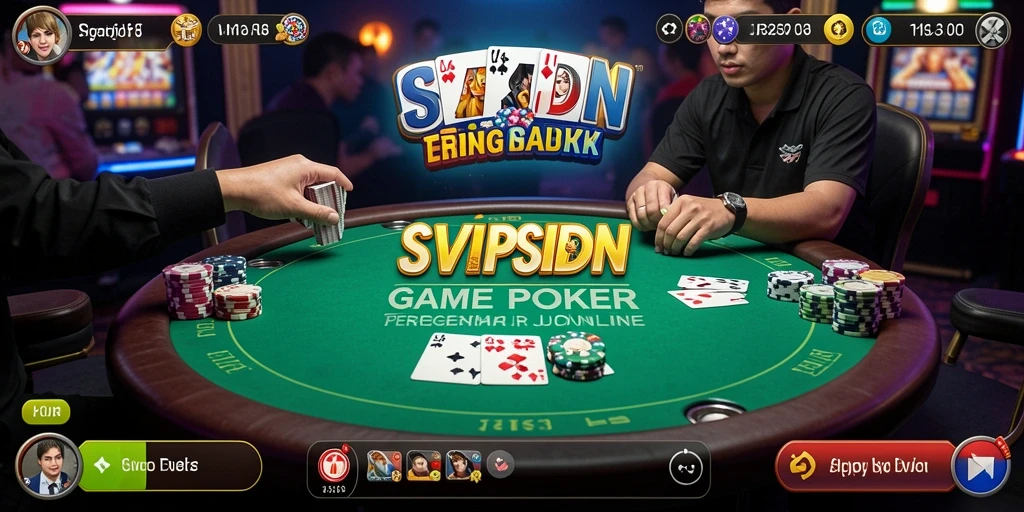 Tampilan grafis seru dan interaktif dalam aplikasi Poker.