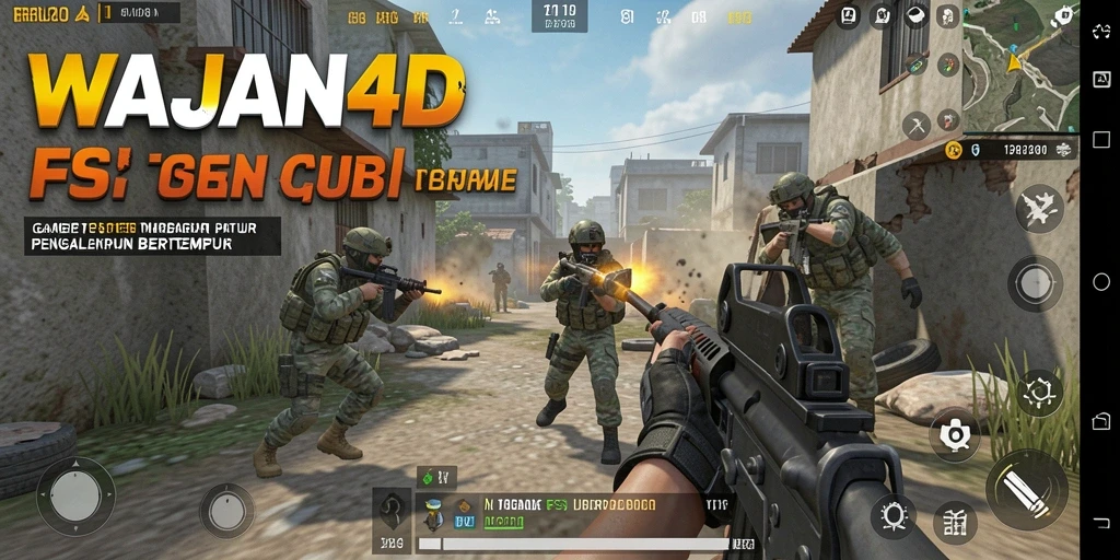 Screenshot gameplay WAJAN4D yang menampilkan aksi pertempuran intens.